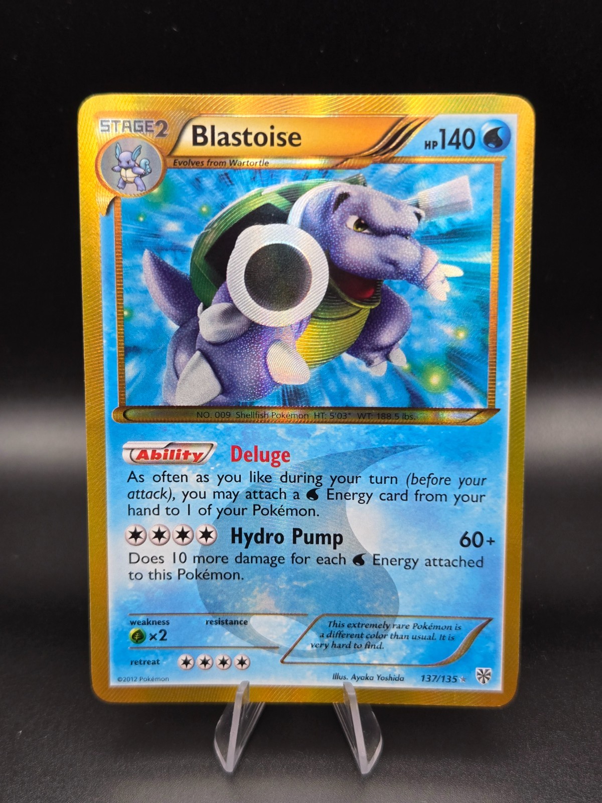 Blastoise 137/135 Secret Rare Gold Holo Pokemon Plasma Storm NM-