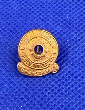 Pin de solapa vintage de Lions Club International con clip para corbata