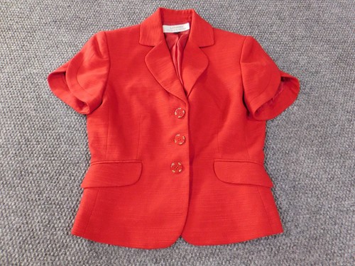 Tahari ASL Jacket 4 Red Blazer Womens Formal classic three-button academia - Picture 4 of 12