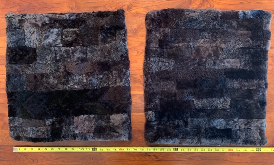 2 fundas de almohada 100 % genuinas piel de cordero piel de oveja piel de oveja marrón nevado Foto 4 de 4