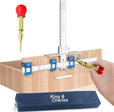 Cabinet Hardware Jig, Metal Cabinet Handle Jig with Automatic Center Punch - ...