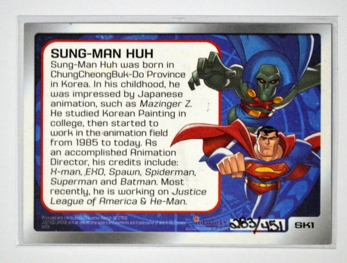 Justice League SK1 SUPERMAN SKETCH CARD #283/451 SIGNED Sung-Man Huh Inkworks - Picture 2 of 2