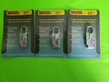 Traveler's Club - (3) 3 Digit Combination Padlocks for Luggage Security Lock NEW
