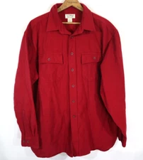 LL Bean Chamois Cloth Shirt Red Men's size XL Reg 187923