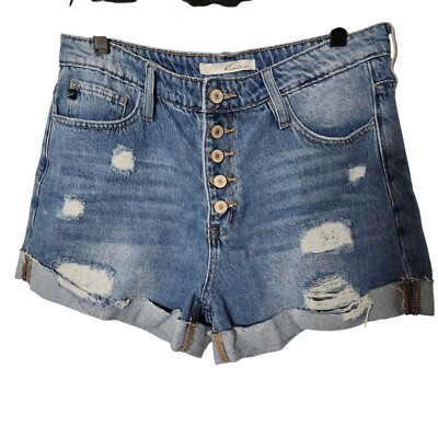 Kancan Distressed Button Up Denim Shorts Size 11/29