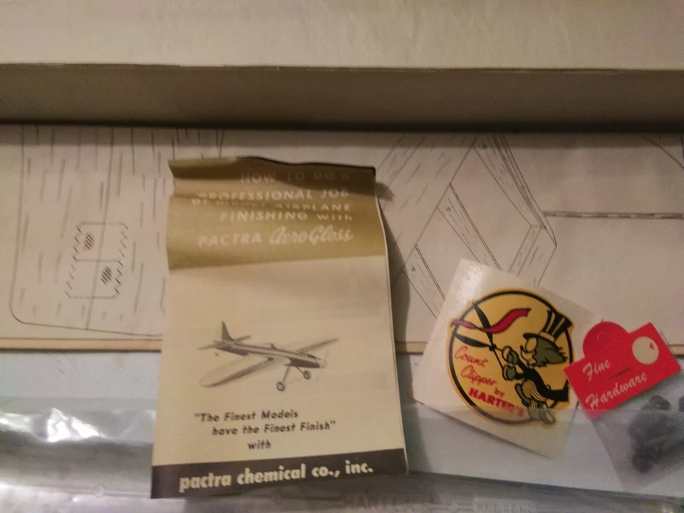 Vintage Harter's Hobby Royal Line Count Clipper Model Wood w/ Pan Airplane Kit - Image 3 of 4