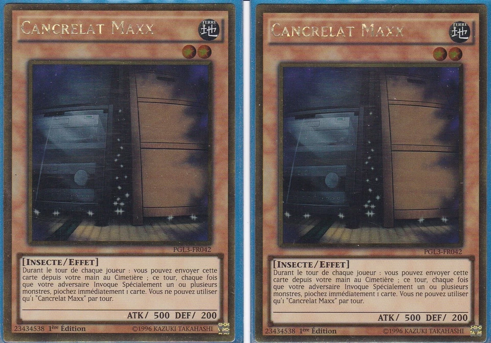 Yu-Gi-Oh! 2x Cancrelat Maxx PGL3-FR042 1ère Edition Premium Gold Rare COMME NEUF - Photo 1/1