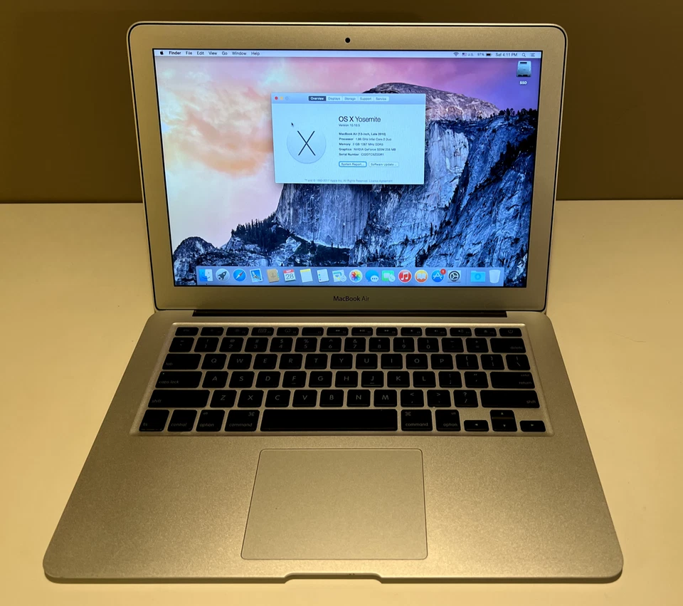 Apple MacBook Air 13" A1369 2010 1.86GHz C2D/2GB/64GB/GeForce 320M/85 Cycle Bat - Image 2 of 4