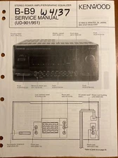 KENWOOD B-B9 STEREO POWER AMPLIFIER GRAPHIC EQUALIZER ORIGINAL REPAIR MANUAL