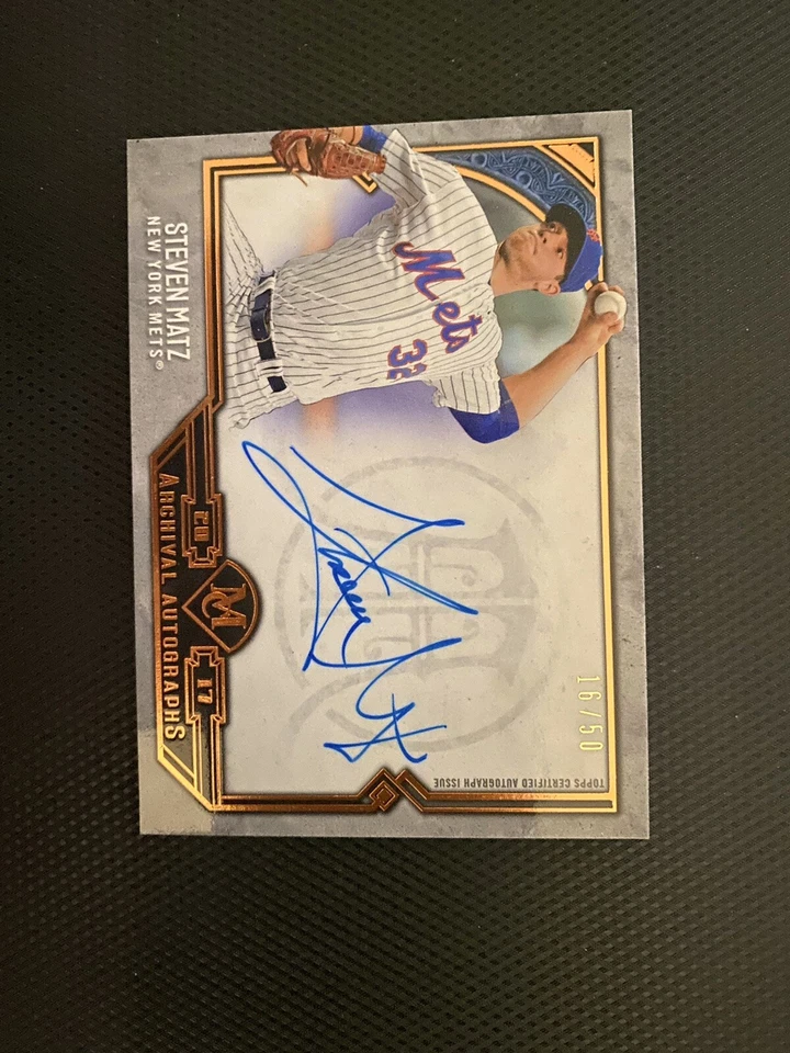 2017 Topps museum collection Auto Steven Matz 16/50 - Image 3 of 4