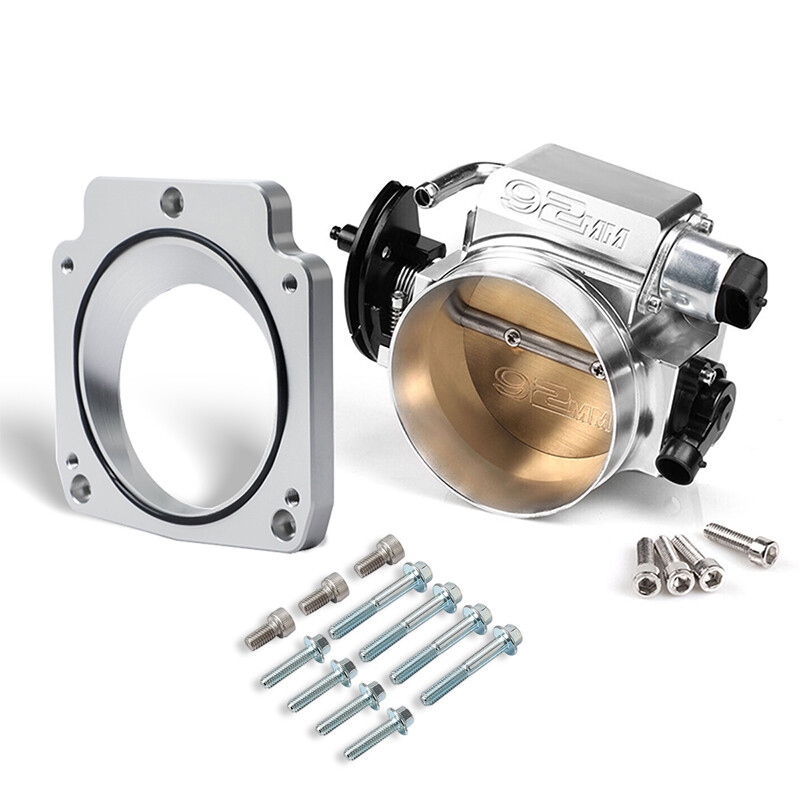 LS1 Throttle Body 92mm 92mm Throttle Body With TPS & IAC Sensor - Direct Replacement For LSX, LS1, LS2, LS7 Engines (Aluminum, Silver) High Performance Throttle Body Aluminum - Foto 5