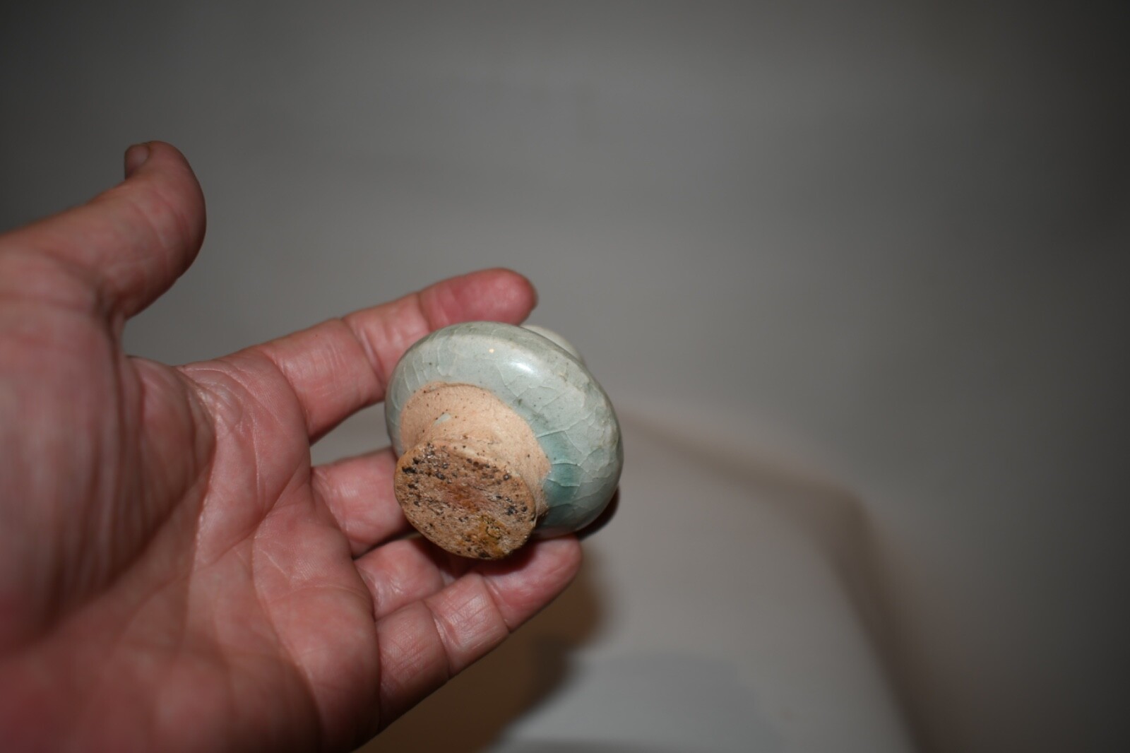 Antique Sawankhalok Period Ceramic Green Glazed Jarlet from Thailand