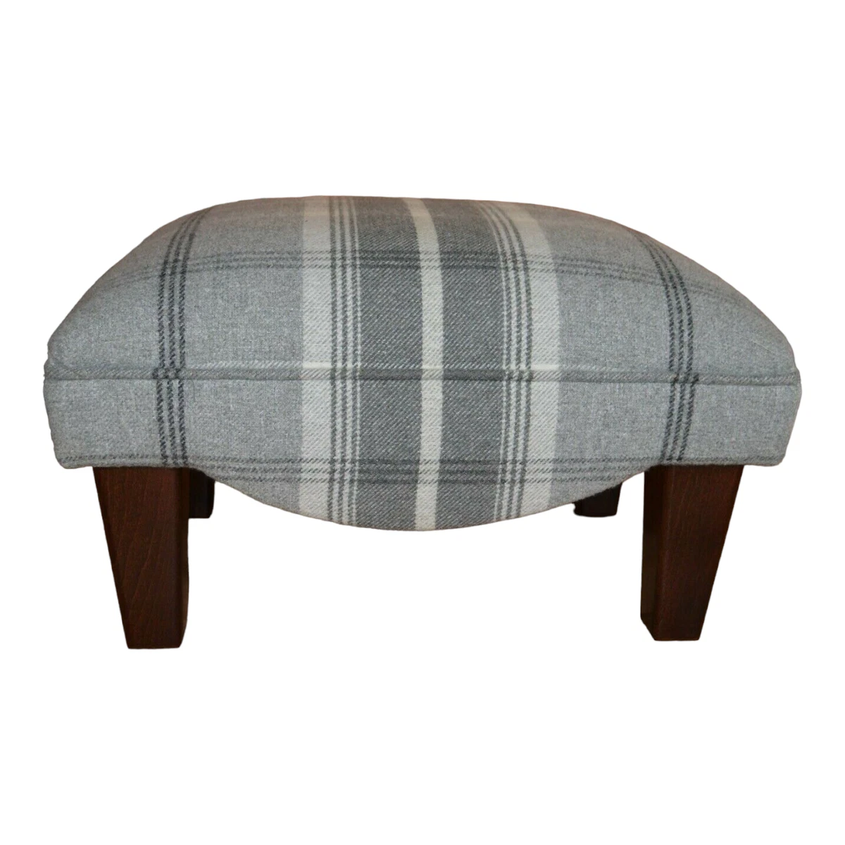 Large grey tartan footstool deals