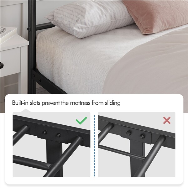 Twin/Full/Queen Metal Bed frames with Headboard Platform Bed for
