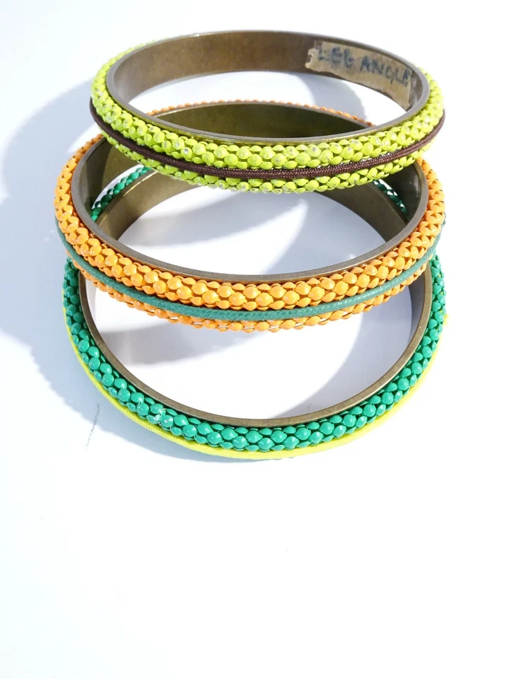 Juego de 3 brazaletes Lee Angel Neiman Marcus para mujer de malla con etiquetas 195 arco iris Foto 4 de 4