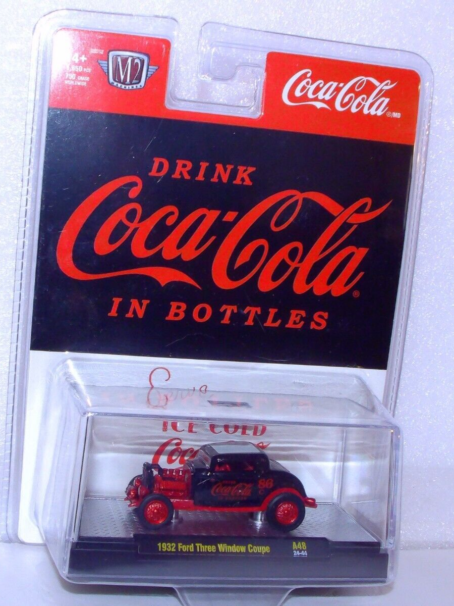 M2 Machines Red Chase Coca~Cola 1932 Ford Three Window Coupe 1:64 Diecast