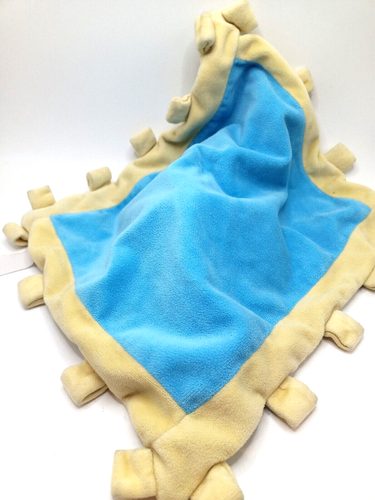 Disney Parks Mickey Mouse Yellow Blue Crinkle Tabs Baby Security Blanket Lovey - Picture 4 of 5