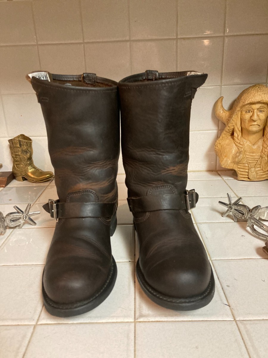 Frye Brown Leather Harness Motorcycle Riding Engineer Boots 9 M