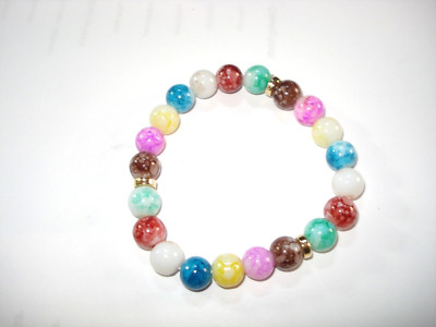 7 Chakra Healing Glass Beaded Stretch  Bracelet Yoga Meditation