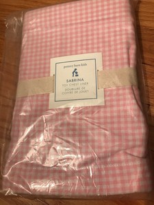 Nwt Pottery Barn Kids Pink Gingham Sabrina Toy Chest Basket Liner