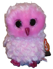 Ty Beanie Boos - TWIGGY the Pink Owl (NEW FOIL Design/Version)(6 Inch) NEW MWMTs