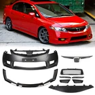 Type R Style Front Bumper W/Grille W/Spoiler For 06-11 Honda Civic 4DR HO1000239