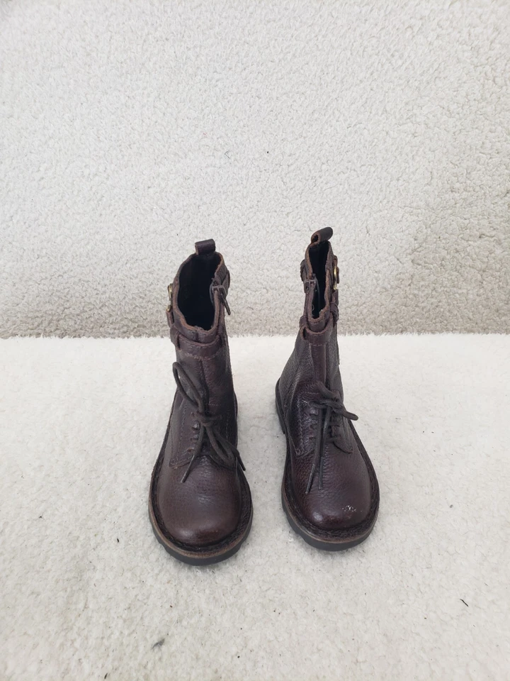 Botas Gap Niño Pequeño 7 Cuero Marrón Cremallera Repelente al Agua Tobillo Plano Cómodo Zapato Foto 2 de 4