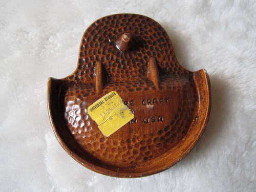 VINTAGE UNIVERSAL STUDIOS SOUVENIR ASHTRAY CERAMIC ORANGE GLAZE 70'S RETRO USA - Picture 6 of 6