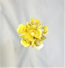 STUNNING LEMON YELLOW PORCELAIN OVER BRASS HATPIN EXQUISITE HPN-004