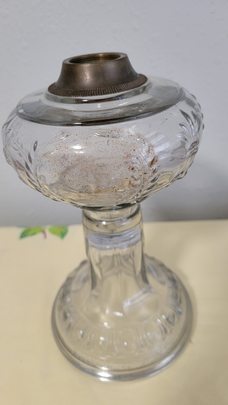 ANTIQUE RIVERSIDE CLINCHONCOLLAR KEROSENE OIL LAMP Torch & Wreath eBay