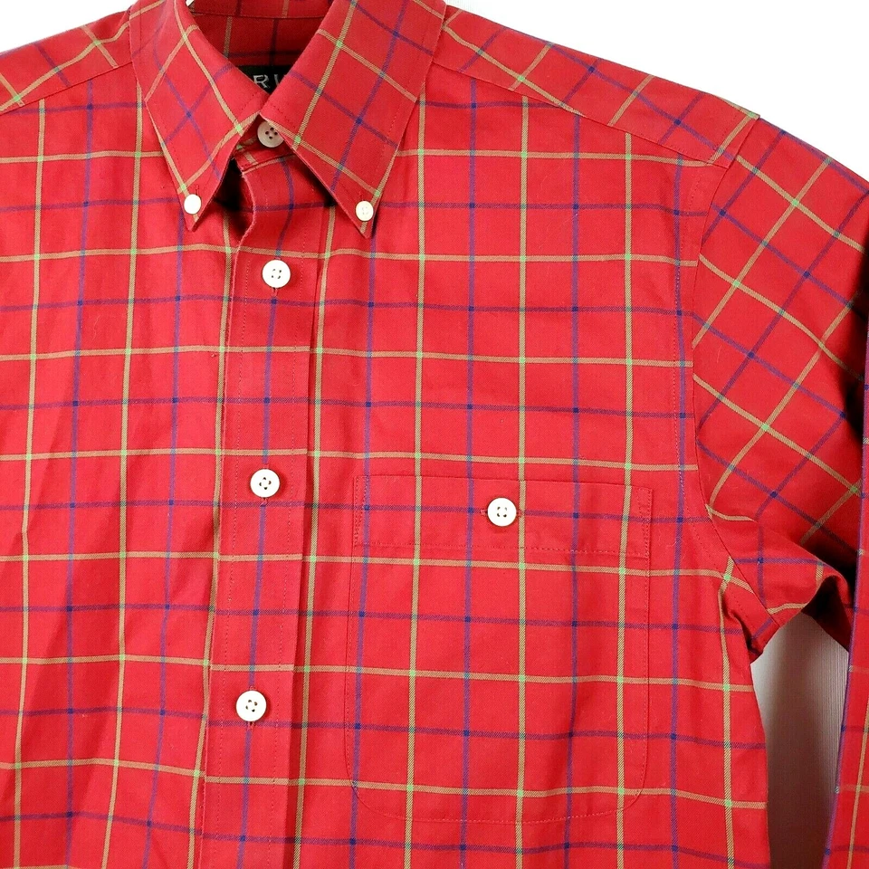 ORVIS Men's Dress Shirt Size M 15-15.5 Long Sleeve Button Down Cotton Red Check - Image 3 of 4