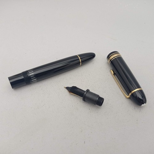Montblanc Meisterstuck 149 Black Fountain Pen 18k F Nib Vintage 90s W.Germany - 第 9/18 張圖片