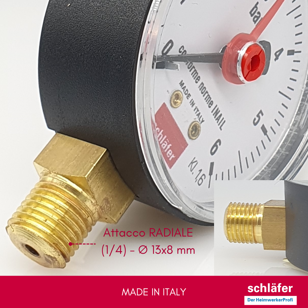 Schläfer 0930164 | Manometro Idraulico Verticale Con Attacco Radiale 1 - Foto 7