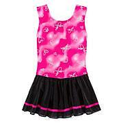 NWT -Girl's Jacques Mor t Silver Hearts Tank Skirtall - Pink/Black - Sz XS 4/5 