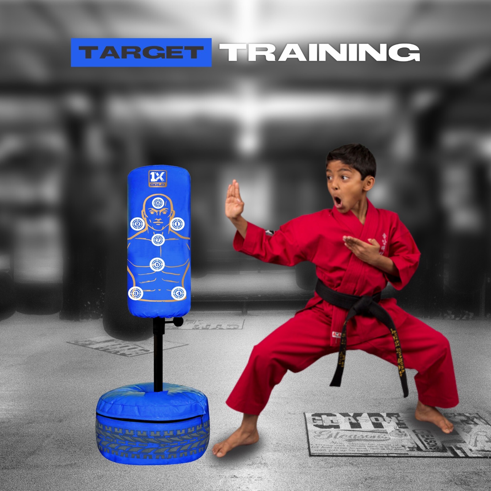 Kids/Junior Boxing FREE STANDING Punch bag Set Freestanding Punching