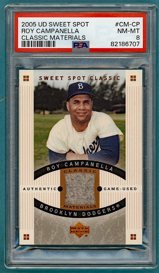 2005 Upper Deck Sweet Spot Roy Campanella Classic Materials #CM-CP PSA 8! POP 3!