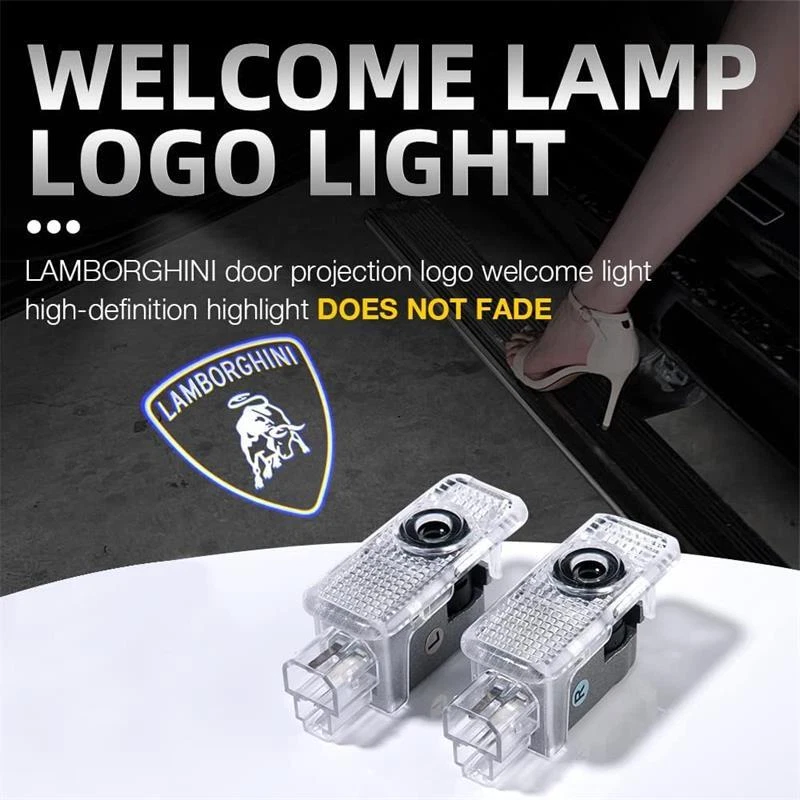 2x Luz LED para proyector de puerta de coche para Lamborghini Urus / Aventator / Gallardo OEM Foto 3 de 4