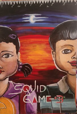 Fanart Squid Game Season 3 Size A3 Framed and Signed 