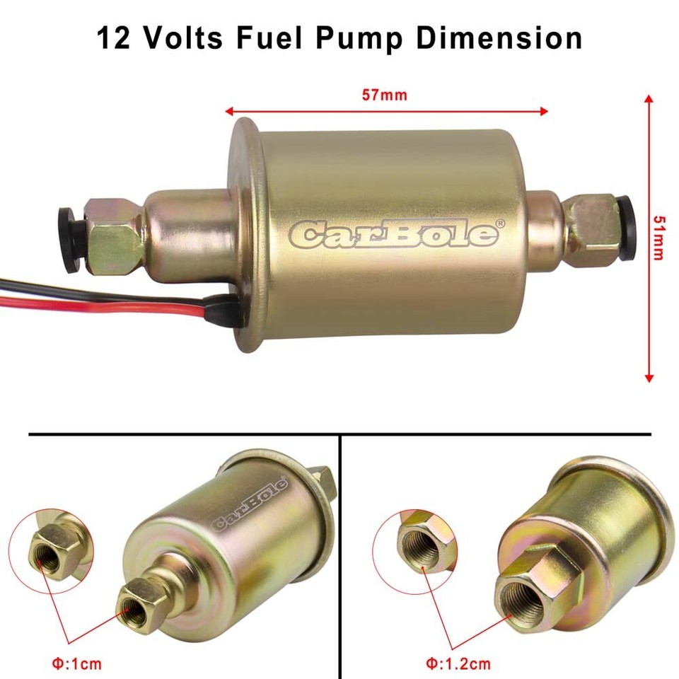 AM Autoparts Universal External Electric Fuel Pump - 5-9 PSI, 30 GPH, 12V (AM-37677337)