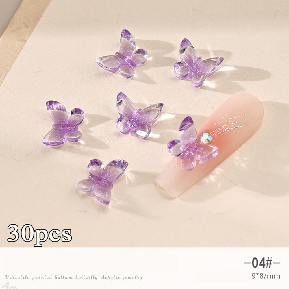Resin Butterflies Nail Butterfly Diamonds Nail Decoration Nail