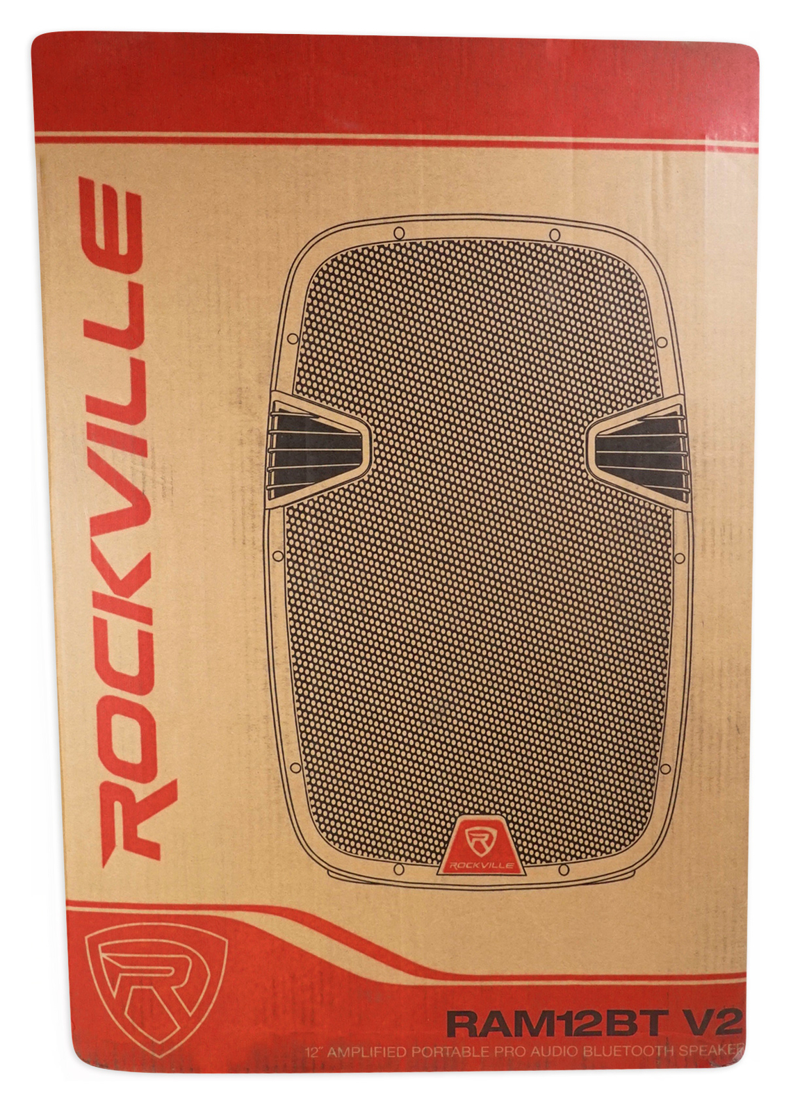 Rockville RAM12BT 12"Portable Rechargeable 600W DJ PA Speaker, 2 Mics, Bluetooth