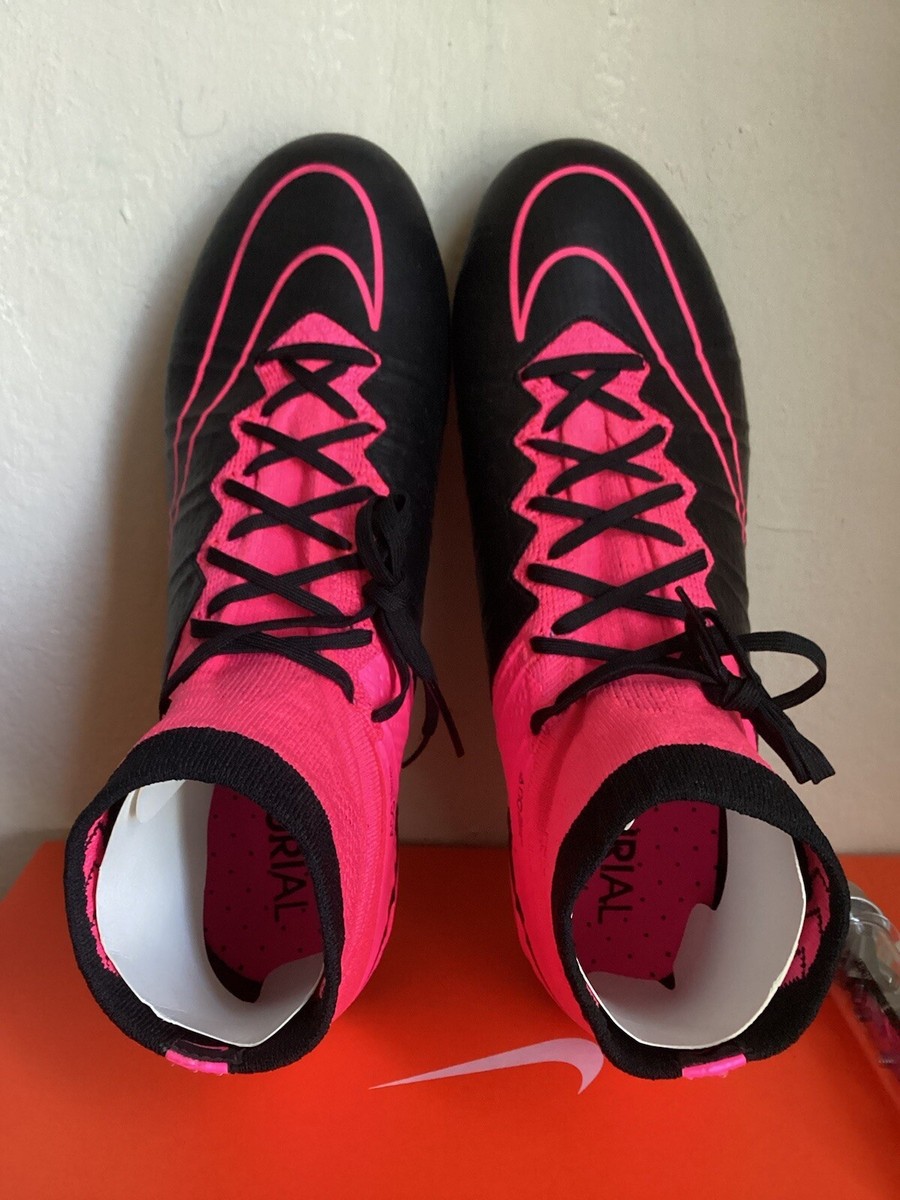 NIKE MERCURIAL SUPERFLY IV SG-PRO BLACK/PINK SOCCER CLEATS SIZE 8