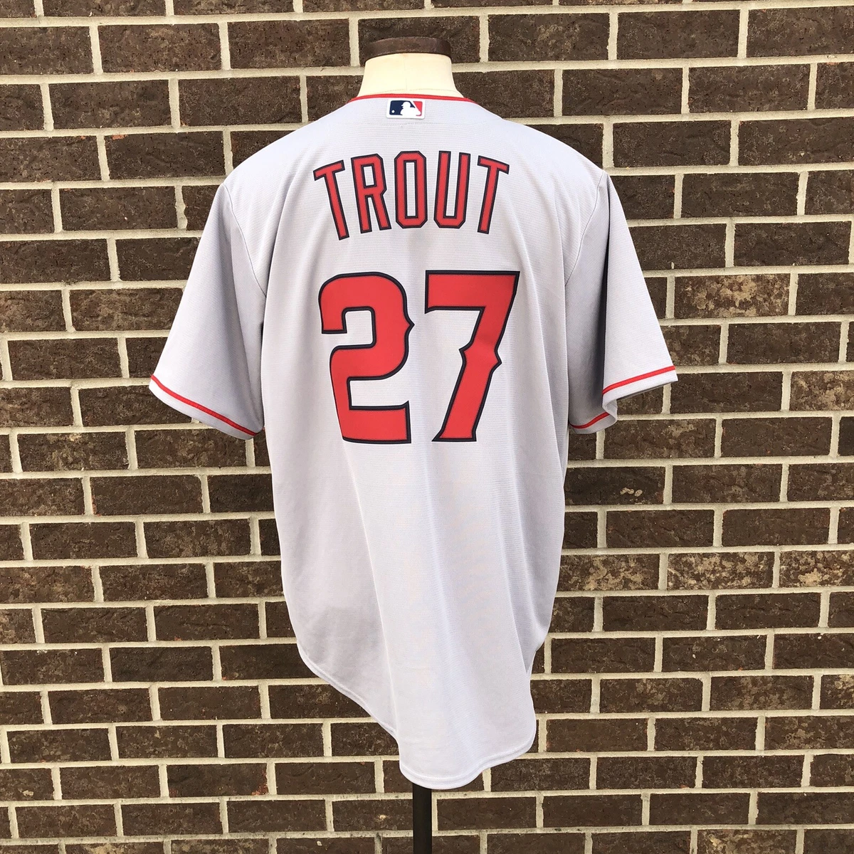 Nike Anaheim Los Angeles Angels Mike Trout #27 Grey Road Replica Jersey XL