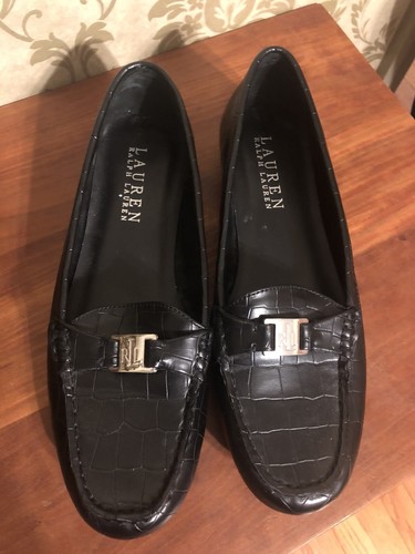Lauren Ralph Lauren Croc Embossed Black 