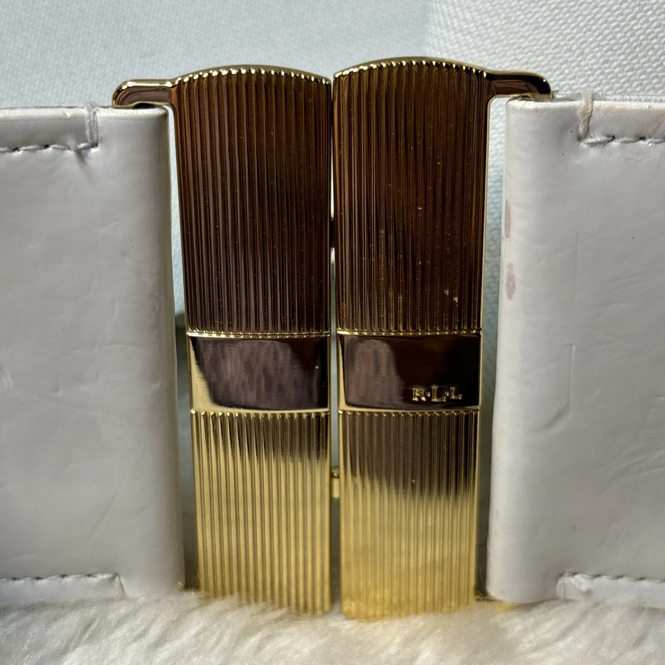 "Cinturón Ralph Lauren 90 % poliéster 10 % elástico con hebillas doradas 36x2,3"" ¡blanco!" Foto 2 de 4