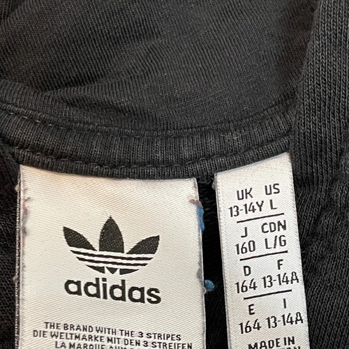 adidas Youth Essentials Tre Foil Spellout Logo Pullover Hoodie Sweatshirt L - Picture 3 of 9