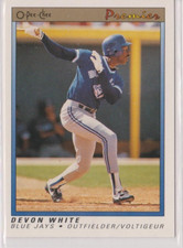 Devon White Blue Jays Outfield 1991 O-Pee-Chee Premier Card # 126 Near Mint