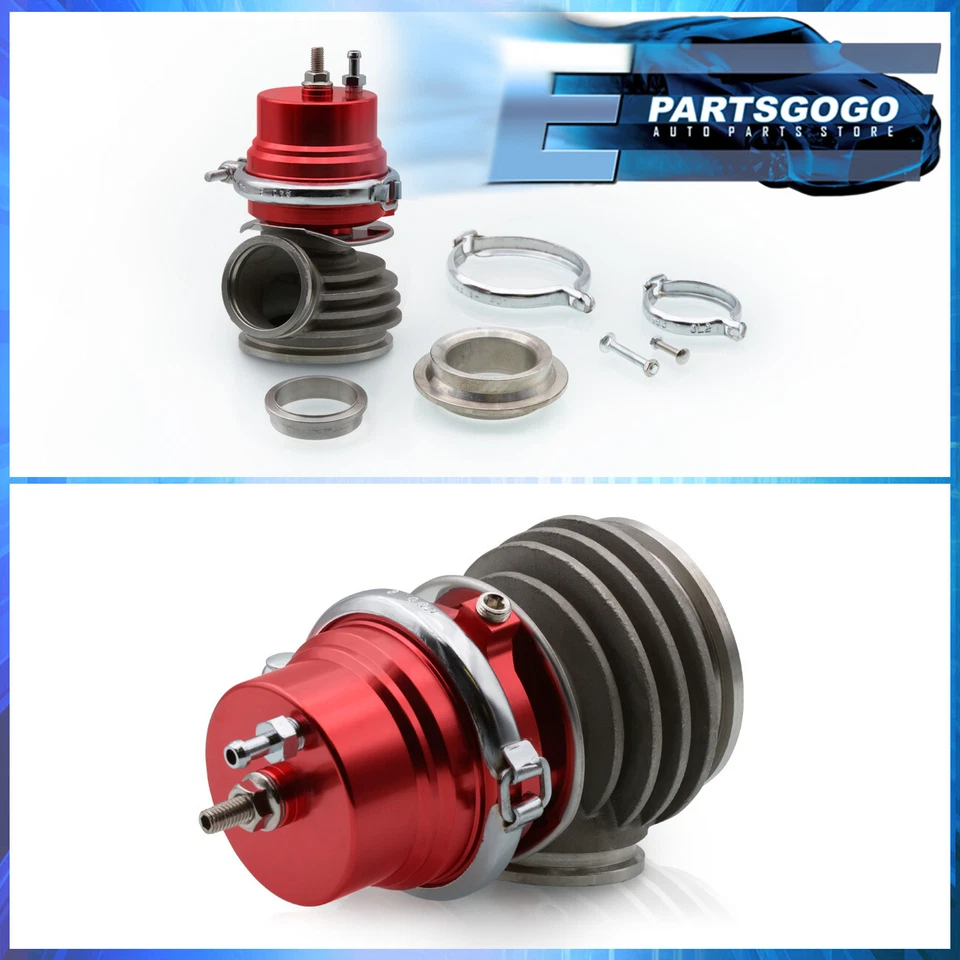 50mm Vband Turbo Charger Boost Manifold External Wastegate +Internal Spring Red Foto 2 de 4
