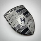 Genuine Porsche Exclusive Turbonite Hood Crest Emblem 95C-853-601-A