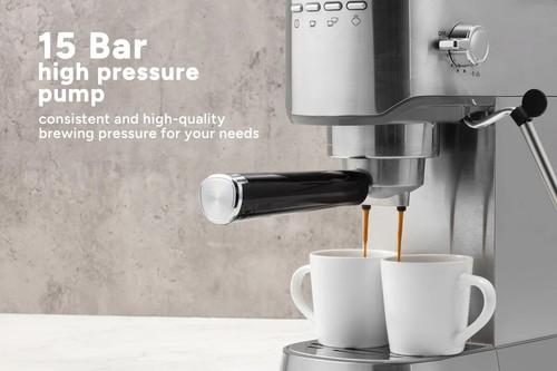 Kogan Espresso Barista Coffee Machine 15 Bar Pump Milk Frother Cappuccinos Latte - Picture 5 of 12